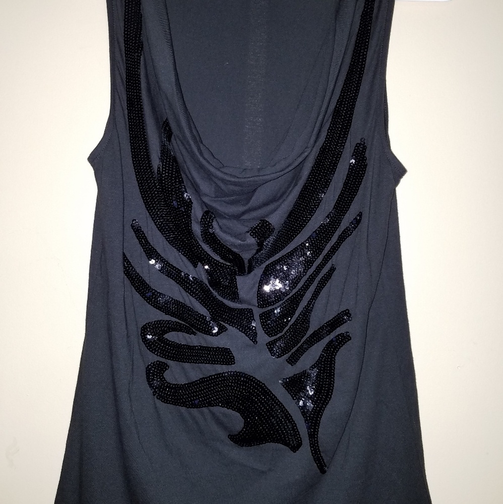 Moda tank sequins dressy casual professional, Med.